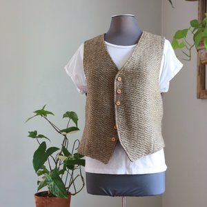 Vintage Vest with Wooden Buttons